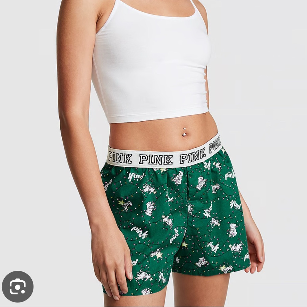 Victoria Secret Holiday Dog Boxer Shorts Size Large New